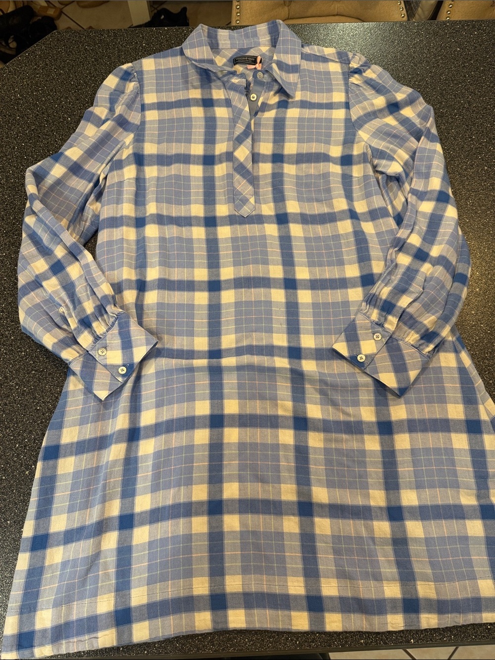NWT Vineyard Vines Blue and White Plaid Mini Dress - size medium